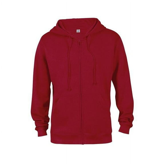 Fleece Adult Unisex Heavyweight Fleece Zip Hoodie, Red - Large