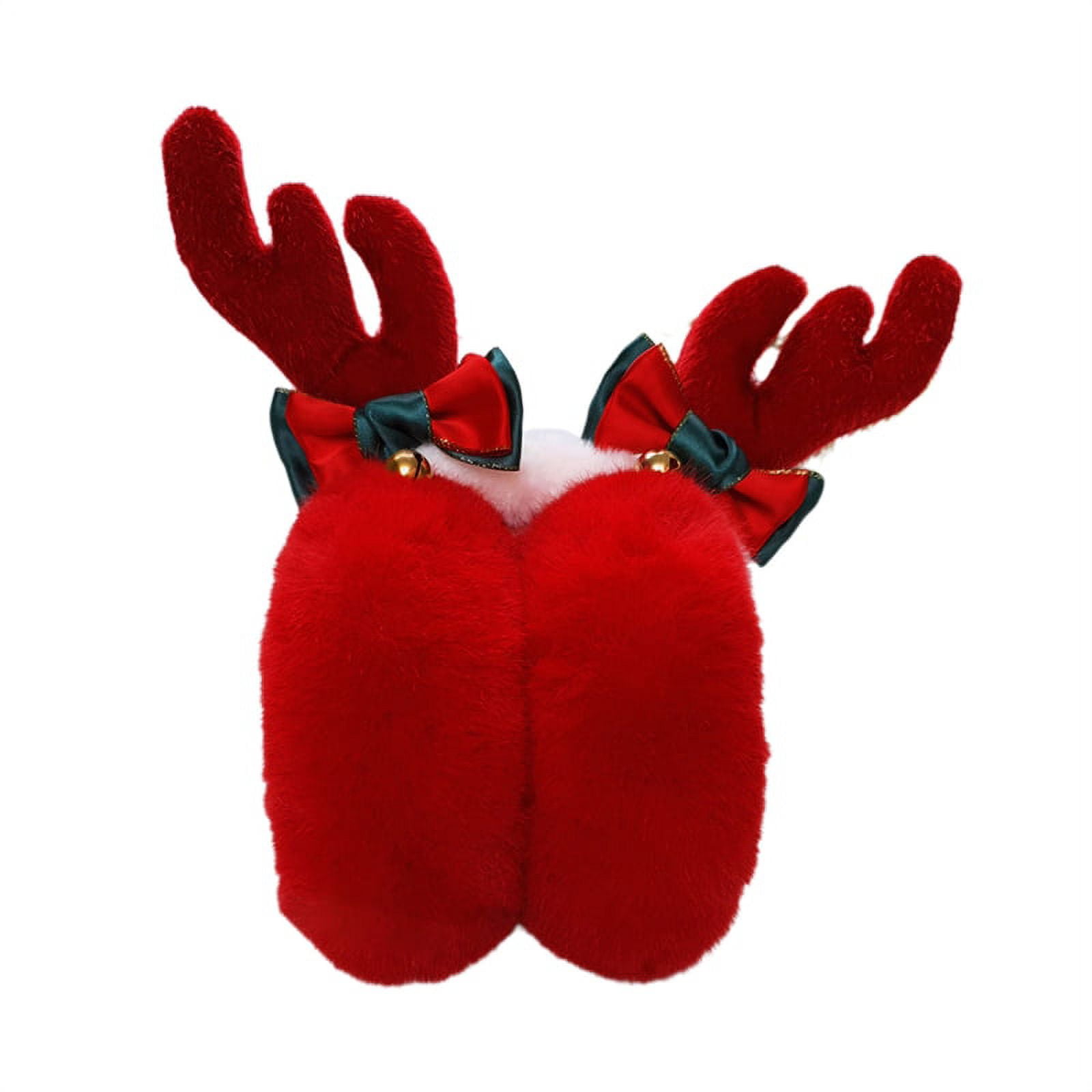 Fleece Antler Ear Muffs Buckhorn Headband Winter Christmas Earmuffs For