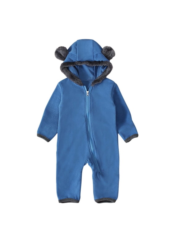 Fleece Baby Bunting Bodysuit Infant Kids Baby Fleece Jumpsuits One Piece Hooded Romper Outerwear Toddler Jacket