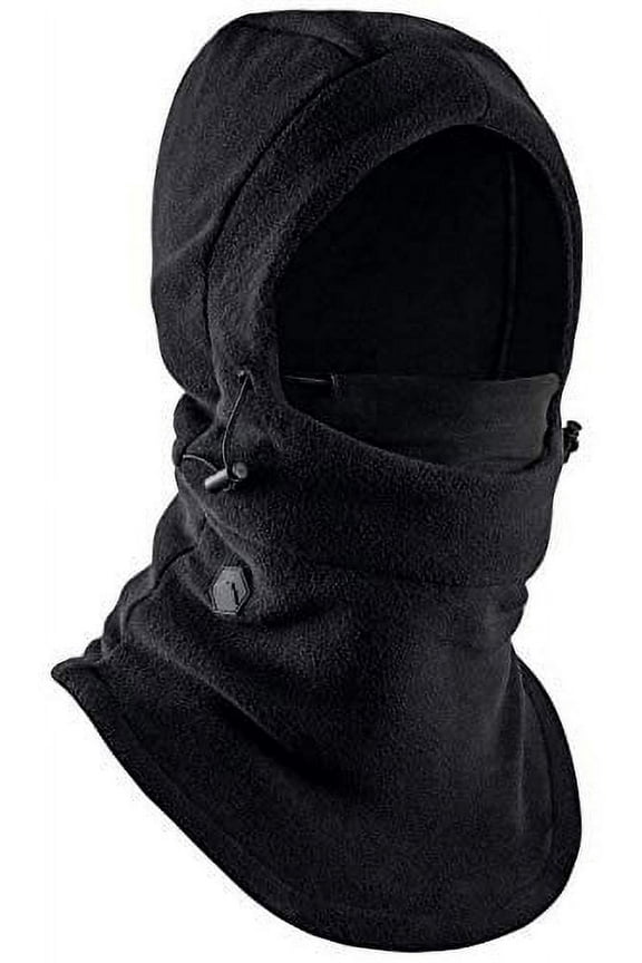 Heavy Duty Protection Balaclava - Tough Headwear Winter Fleece Ski Mask for Men & Women, Black