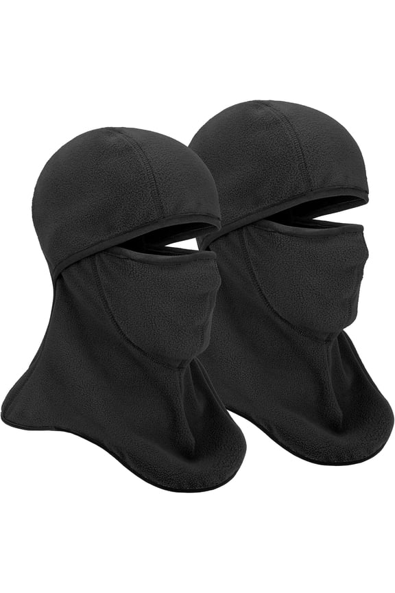 Fleece Balaclava Ski Mask with Nose Wire, 2-Pack Winter Full Mask Hood Thermal Cover for Skiing Cycling Running