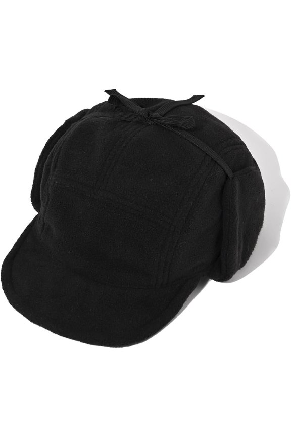Fleece Baseball Cap with Ear Flaps Warm Earmuff Cap Foldable Trapper Hat