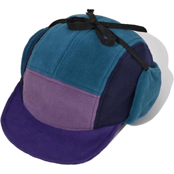 Fleece Baseball Cap with Ear Flaps Warm Earmuff Cap Foldable Trapper Hat