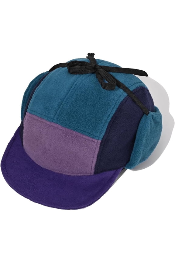 Fleece Baseball Cap with Ear Flaps Warm Earmuff Cap Foldable Trapper Hat