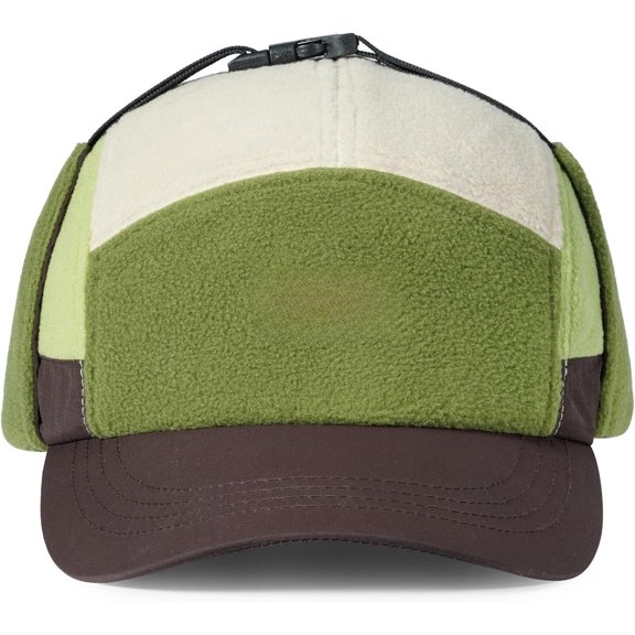 Fleece Baseball Cap with Ear Flaps Winter Warm 5 Panel Hat Soft Trapper Hat for Men
