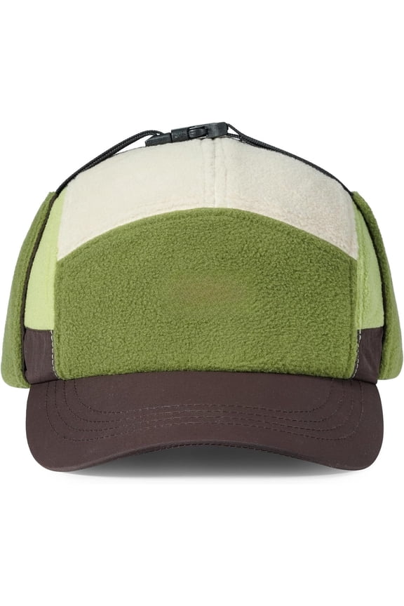 Fleece Baseball Cap with Ear Flaps Winter Warm 5 Panel Hat Soft Trapper Hat for Men