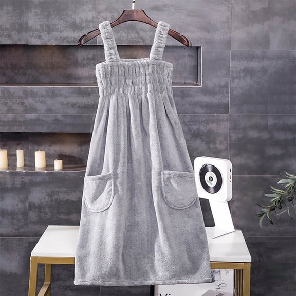 Fleece Bath Skirt Wrap for Women, Soft Thick Absorbent Polyester | Adjustable Straps & Secure Closure | Large Pocket | 39” Cozy Spa Towel Robe for Bathroom, Shower, Gym, Pool, Travel