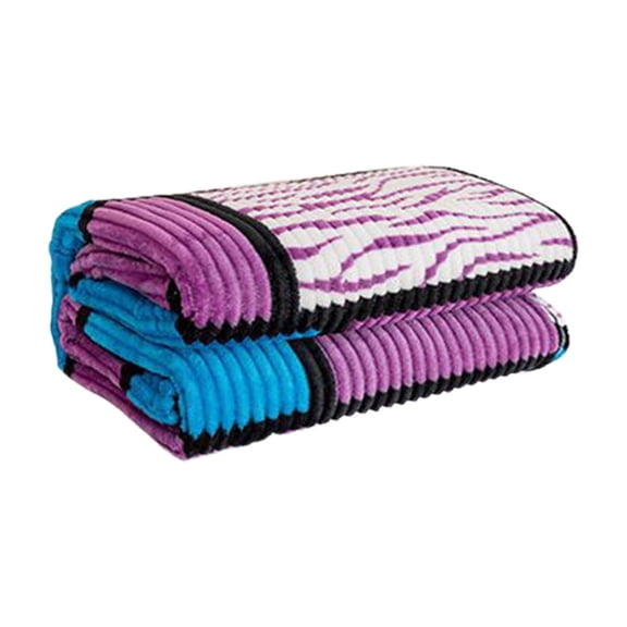 Fleece Bed Sheets 100 cm x 70 cm Checkered Printed Polyester Brushed Fleece Throw With Drawstring Coverlet for Double Dormitory Bed