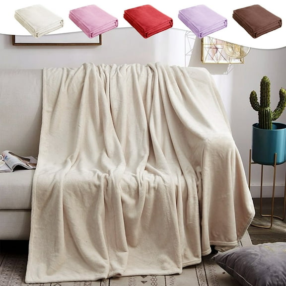 Fleece Blanket 1PC,Flannel Throw70.87x78.74in,Polyester Bed Blanket for All-Season Comfort & Warmth, Sofa Reading Napping(Coffee)