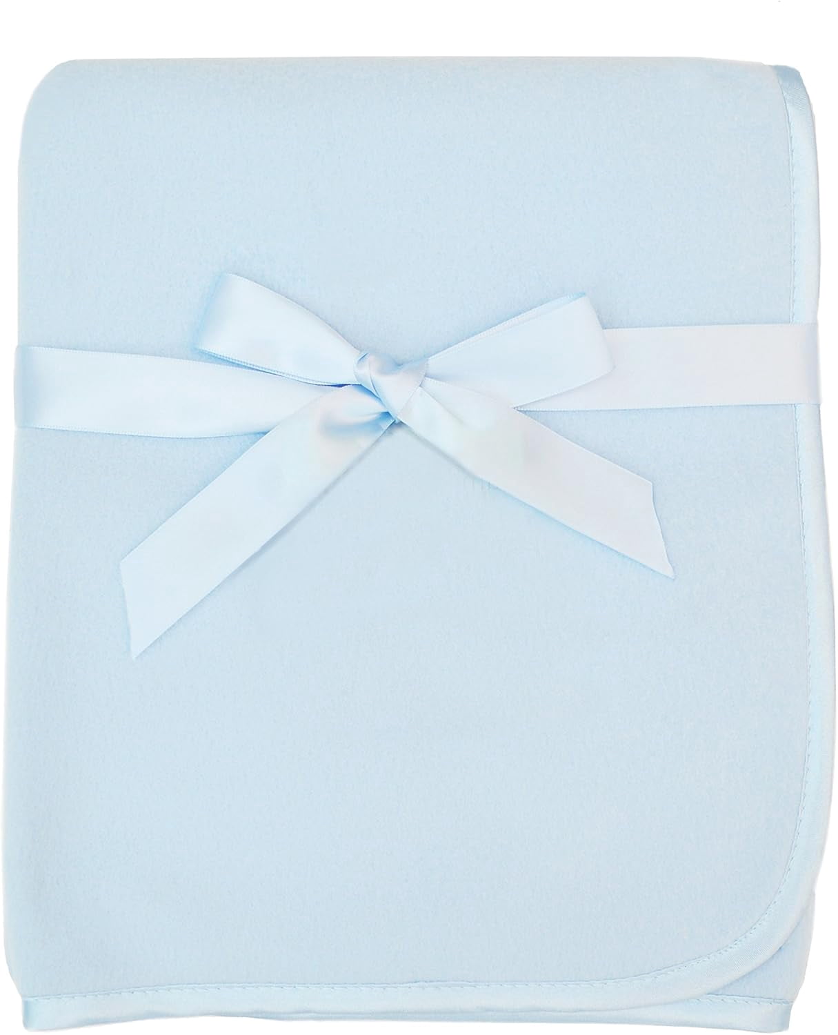 Fleece Blanket (30" x 30") with Silk-Like Satin Trim, Soft, Warm & Cozy, Blue, for Boys and Girls, Perfect for Baby Carrier, Stroller, Travel and Gifting
