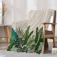 thumbnail image 1 of Fleece Blanket Abstract Ombre Tropical Leaves Blankets, Soft Cozy Warm Flannel Throw Blanket, Palm Leaf Retro Linen Blanket for Bed Couch Sofa,30x40In, 1 of 9