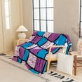 thumbnail image 1 of Fleece Blanket Bed Coverlet, Checkered Print, Soft Polyester Flannel, Drawstring Dormitory Sheet, Cozy Warmth for Sofa and Bed, Topliu, 1 of 9