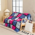 thumbnail image 1 of Fleece Blanket Bed Coverlet, Checkered Printed Flannel, Drawstring Dormitory Sheet, Soft Polyester Warmth, Easy Care Machine Washable, Topliu, 1 of 9