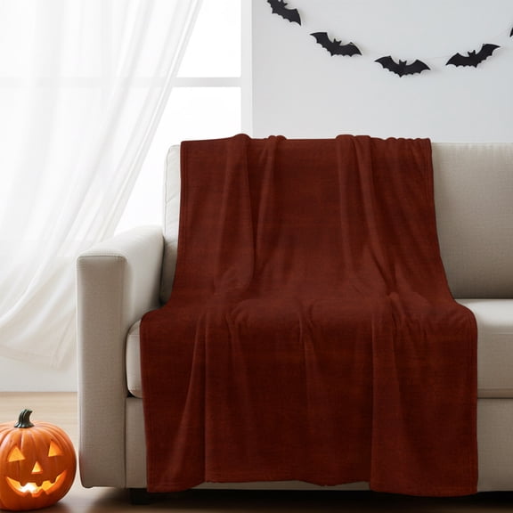 Fleece Blanket Burgundy Red Gradient Blankets,Soft Cozy Warm Flannel Throw Blanket,Dark Maroon Blanket for Bed Couch Sofa 30x40in