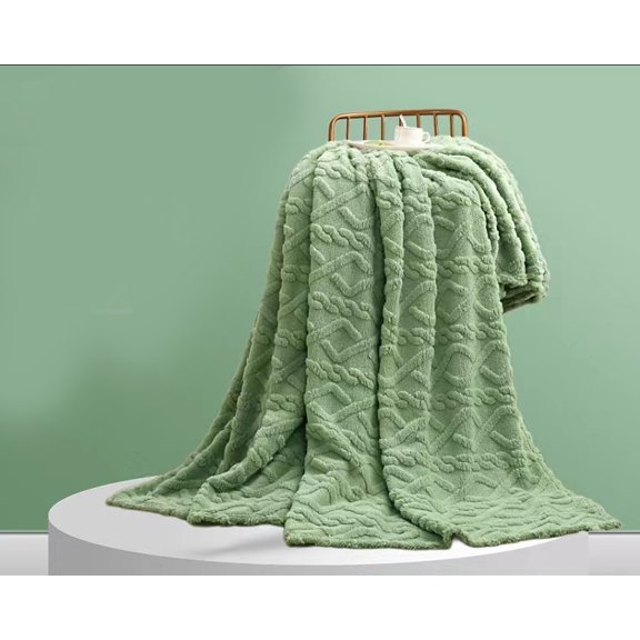 Fleece Blanket, Cetaka Super Soft Warm Solid Throw Rug, 80x100cm Flannel Bath Towel Blanket for Sofa Bedding Machine Washable, Green