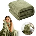 thumbnail image 1 of Fleece Blanket Cotton, Blanket 1 Blanket (Green-S), 1 of 8