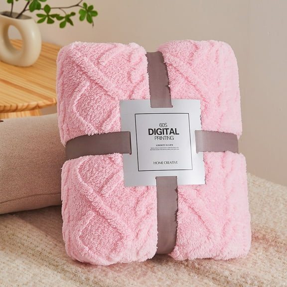 Fleece Blanket Cotton, Blanket 1X Blanket (Pink-E)