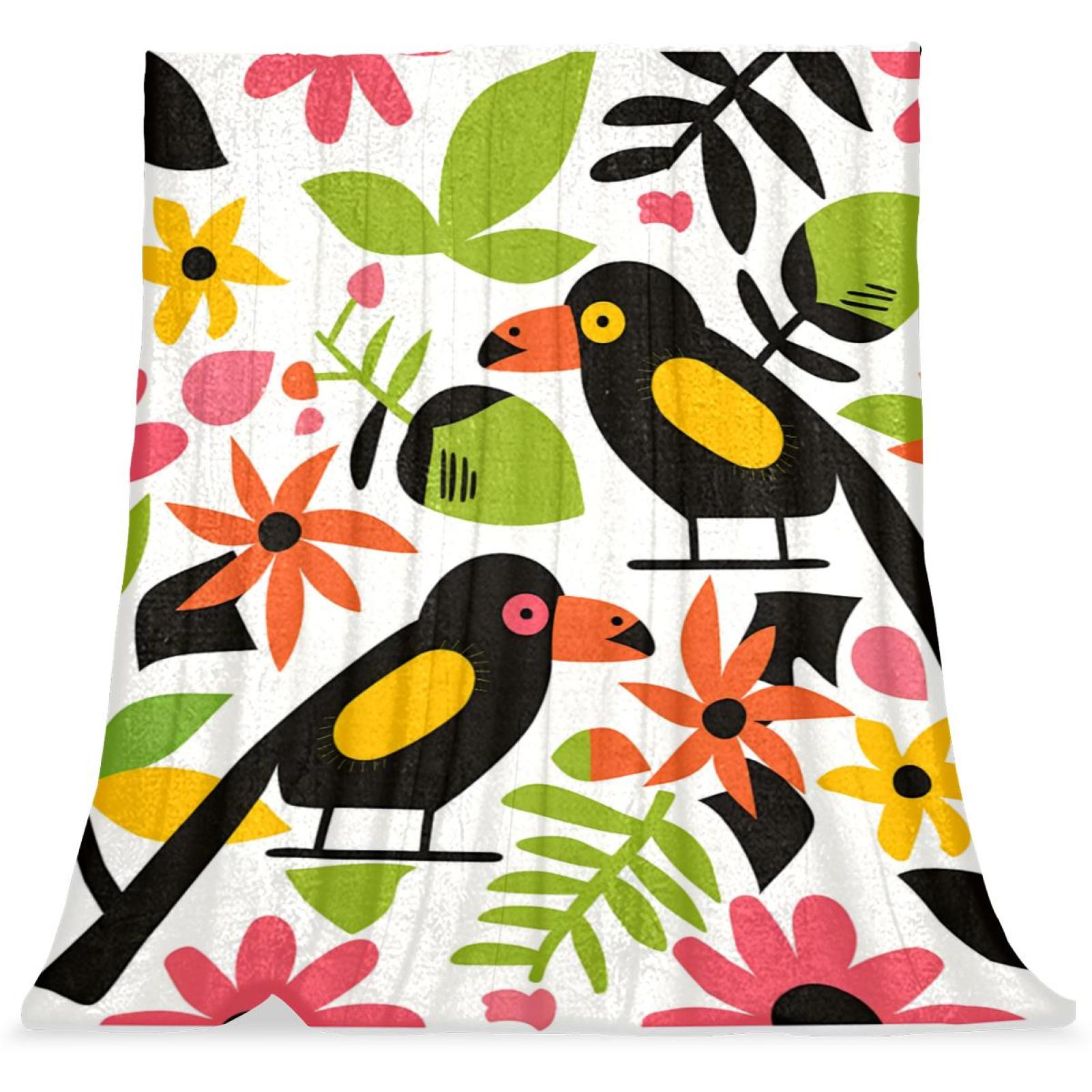 Fleece Blanket, Decorative Fuzzy Throw Blanket, Fuzzy Blanket, Flamingo