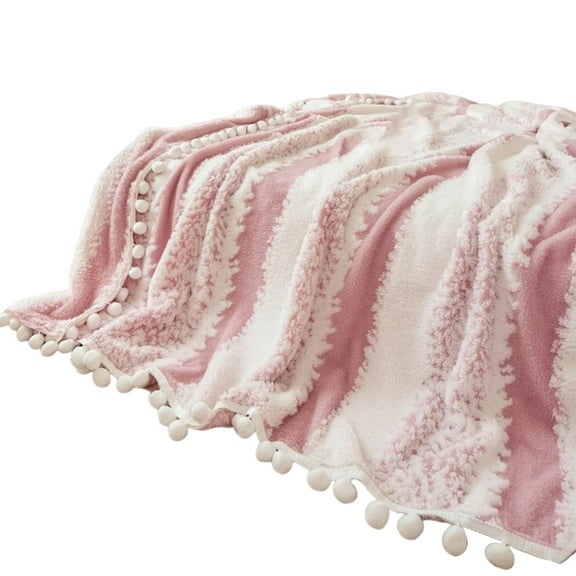 Fleece Blanket, Double-Colored Jacquard Weave, Cloud Patterned Soft Cozy Throw, Versatile for Sofa Bed Office Nap, All Seasons Warmth and Comfort