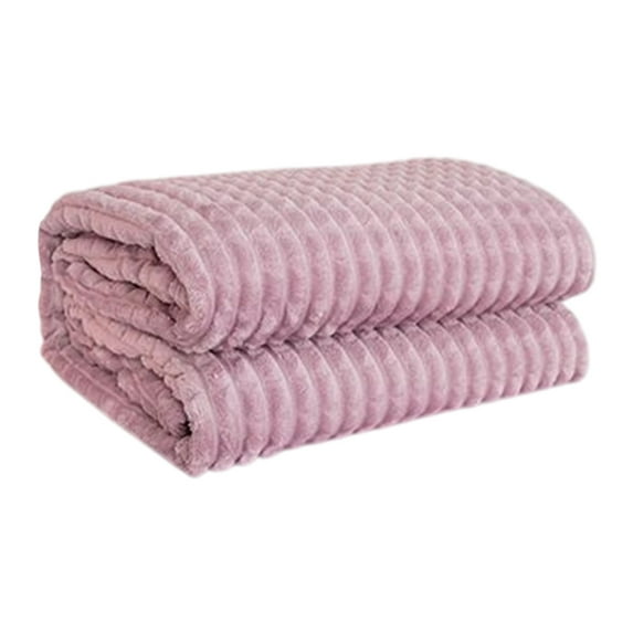 Fleece Blanket, Double Layer Thickened Solid Color, Multi-Use Cozy Nap Throw, Soft Warm Durable for Sofa Bed Outdoor Indoor Use