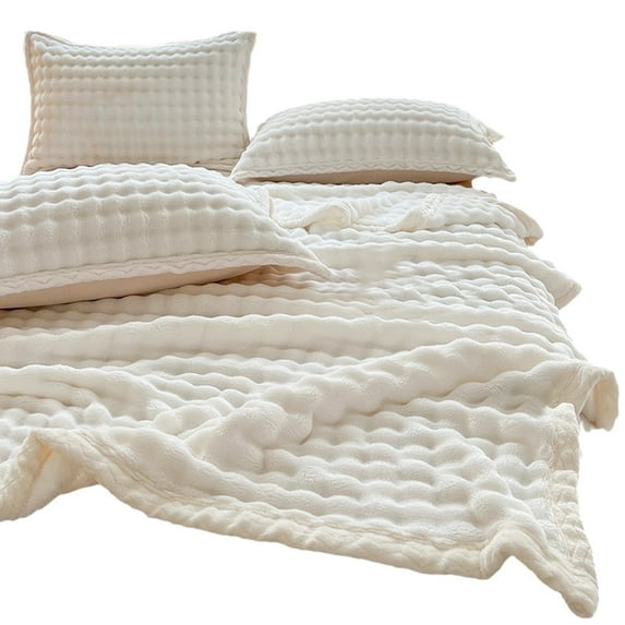 Fleece Blanket, Double-Sided Blanket, Soft Warm Cozy Throw Blanket for All Seasons, Lightweight Breathable Machine Washable Solid Color Velvet Design