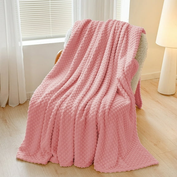 Fleece Blanket, Double Sided Fleece Plaid Blanket Printed Flannel Sofa Blanket Office Heavy Blanket Gift Blanket, Throw Blanket for Couch(Pink, 39.4x59.1in）