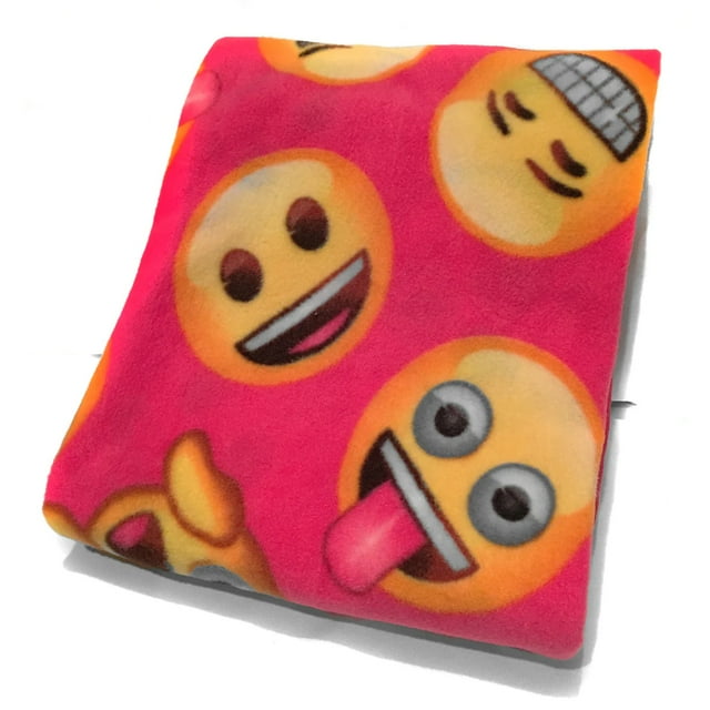 Emoji Pink Pattern Print Blanket