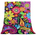 Fleece Blanket, Fleece Throw Blanket for Couch, Throw Blankets, Paisley