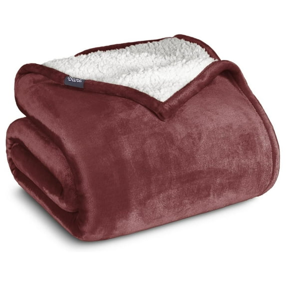 Fleece Blanket - Full/Queen - Throw for Bed, Sofa, Couch, Camping, Travel, and Gifts - Warm & Lightweight - Fluffy & Soft Plush Blanket - Reversible (Full/Queen, Rosewood)