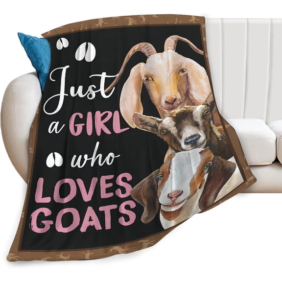 Fleece Blanket Goat Gift Just A Girl Who Loves Goats Cozy Ultra Soft Fuzzy Animal Lover Party Blankets For Adult Kids Boys Women Men - - Warm, Microfiber for Couch or Bed
