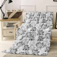 thumbnail image 1 of Fleece Blanket Gray Black Dandelion Farm Blankets, Soft Cozy Warm Flannel Throw Blanket, Summer Wild Flower Plant Blanket for Bed Couch Sofa,40x50In, 1 of 9