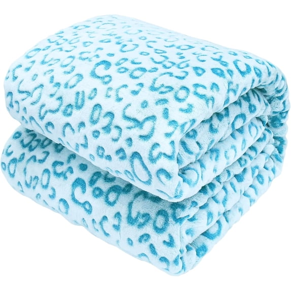 Fleece Blanket Light Sky Teal Blue Throw Blanket Soft Cozy Fuzzy Toddler Blankets Turquoise Cyan Sea Blue Gifts Decor Stuff for Kids Girls Boys Women