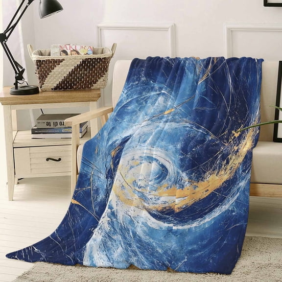 Fleece Blanket Modern Abstract Graffiti Art Blankets, Soft Cozy Warm Flannel Throw Blanket, Universe Texture Retro Painting Blanket for Bed Couch Sofa,40x50In