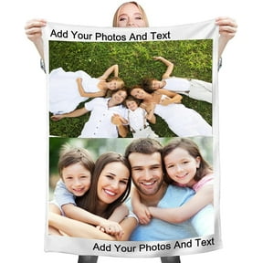 Fleece Blanket Personalised Photo Custom Personalized Throw Blanket Dog Super Soft Collage Customised Pictures Names Texts For Baby & Adult With Pet Photos Birthday Wedding Gift (9 photos, 80*120cm)