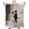 thumbnail image 1 of Fleece Blanket Personalised Photo Custom Personalized Throw Blanket Dog Super Soft Collage Customised Pictures Names Texts For Baby & Adult With Pet Photos Birthday Wedding Gift, 1 of 5