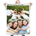 thumbnail image 1 of Fleece Blanket Personalised Photo Custom Personalized Throw Blanket Dog Super Soft Collage Customised Pictures Names Texts For Baby & Adult With Pet Photos Birthday Wedding Gift, 1 of 5