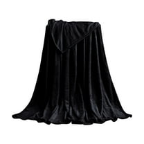 Fleece Blanket Plush Throw Fuzzy Lightweight (Throw Size 50x70cmBlack) Super Soft Microfiber Flannel Blankets for Couch, Bed, Sofa Ultra Luxurious Warm and Cozy for All Seasons,Black,27.56x19.69"