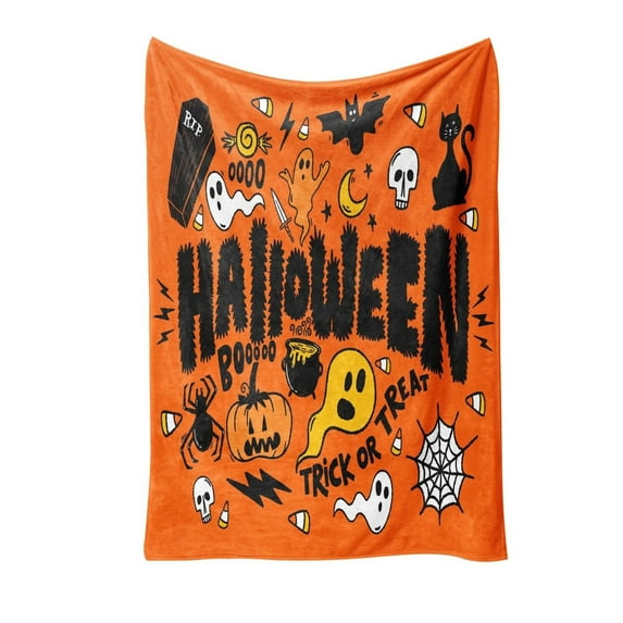 Fleece Blanket Polyester, Blanket 1X Halloween Blanket (Multi-color-One Size)