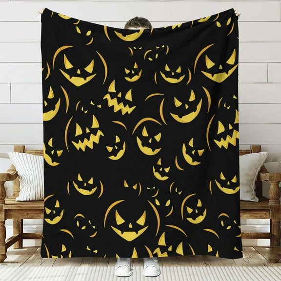 Fleece Blanket Polyester, Blanket 1X Halloween Blanket (Multi-color-One Size)