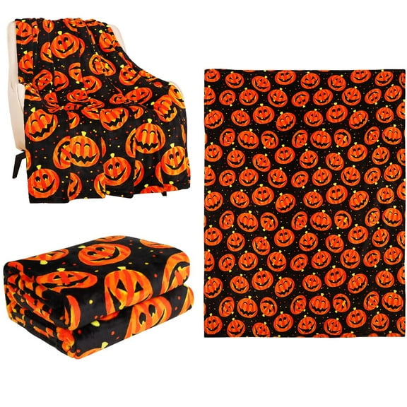 Fleece Blanket Polyester Fiber, Blanket 1 Blanket (Orange-A)