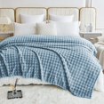 thumbnail image 1 of Fleece Blanket Queen Size for Bed,3D Bubble Warm Fluffy Throw Blanket for Couch Sofa Room Decor-Lightweight Cozy Fuzzy Blanket for All Seasons(Ashley Blue,90"×90"), 1 of 13