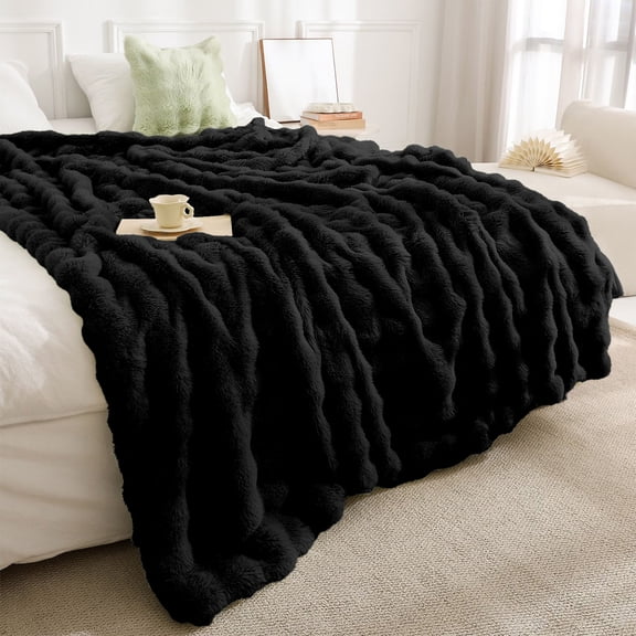 Fleece Blanket, Soft Double Sided P Throw Blanket, Warm Sherpa Bed Couch Blanket, All Season Blanket for Adults, Machine Washable, 55 x 79 Inches, Gray