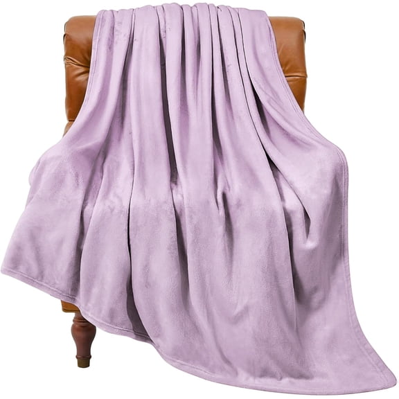 Fleece Blanket Soft Plush Throw for Couch Lilac 50"x60"