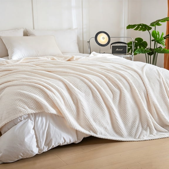 Fleece Blanket Soft Warm Solid Color Throw Blanket Lightweight Cozy, Durable Stitching Warm Sofa Bed Blanket Anti Pilling Throw, for Couch Bedroom Office Travel Use