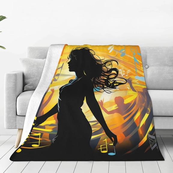 Fleece Blanket Super Soft Cozy Throw Blankets Warm Lightweight Fuzzy Plush Flannel Blanket Anti-Pilling Lap Blanket Dance Music Bed Blankets for Travel Couch Sofa 50"x40"