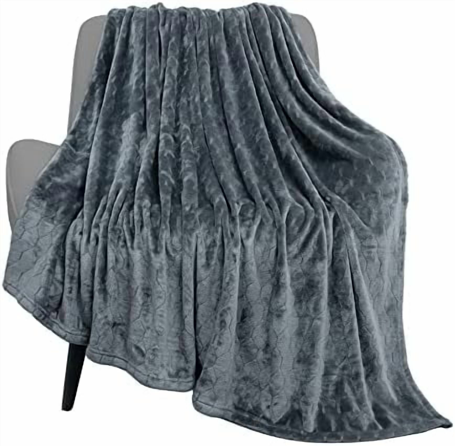 Fleece Blanket Textured Fuzzy Plush Throw Blanket Super Soft Fluffy Bed ... - Throw Blankets With Geometric Patterns For Guest Room