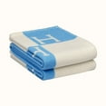 Fleece Blanket Throw Blanket Blue 300GSM Throw Blankets for Couch