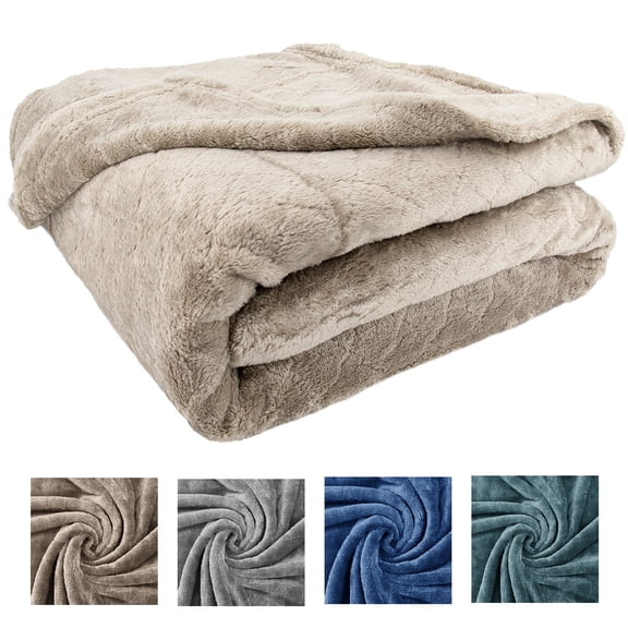 Fleece Blanket Throw Blanket, Small Size Brown Bed Blanket, Lattice Textured Soft Fuzzy Throw, Warm Cozy Microfiber Blanket