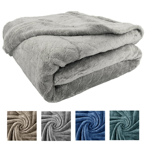 Fleece Blanket Throw Blanket, Small Size Gray Bed Blanket, Lattice Textured Soft Fuzzy Throw, Warm Cozy Microfiber Blanket, 28"x 39"