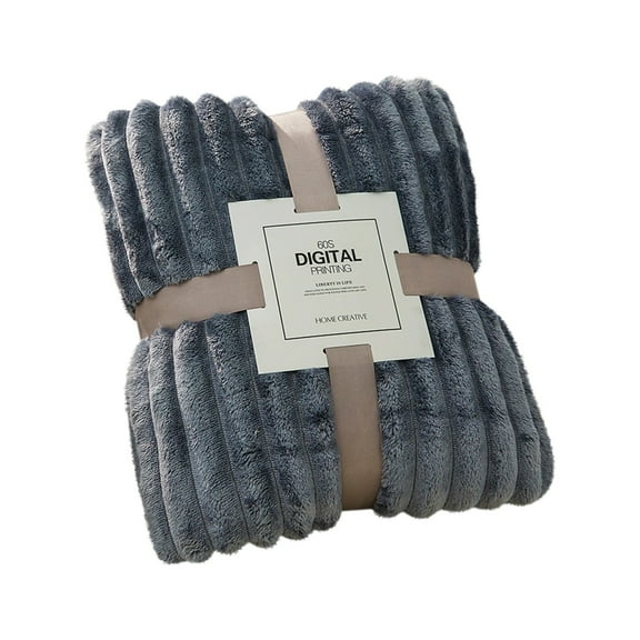 Fleece Blanket Throw Size – 200*230Cm, Wide Stripe, Yellow – Soft, Plush, Fluffy, Fuzzy, Warm, Cozy – Perfect Throw for Couch, Bed, Sofa - Flannel Blanket Throw Blanket Ciozy